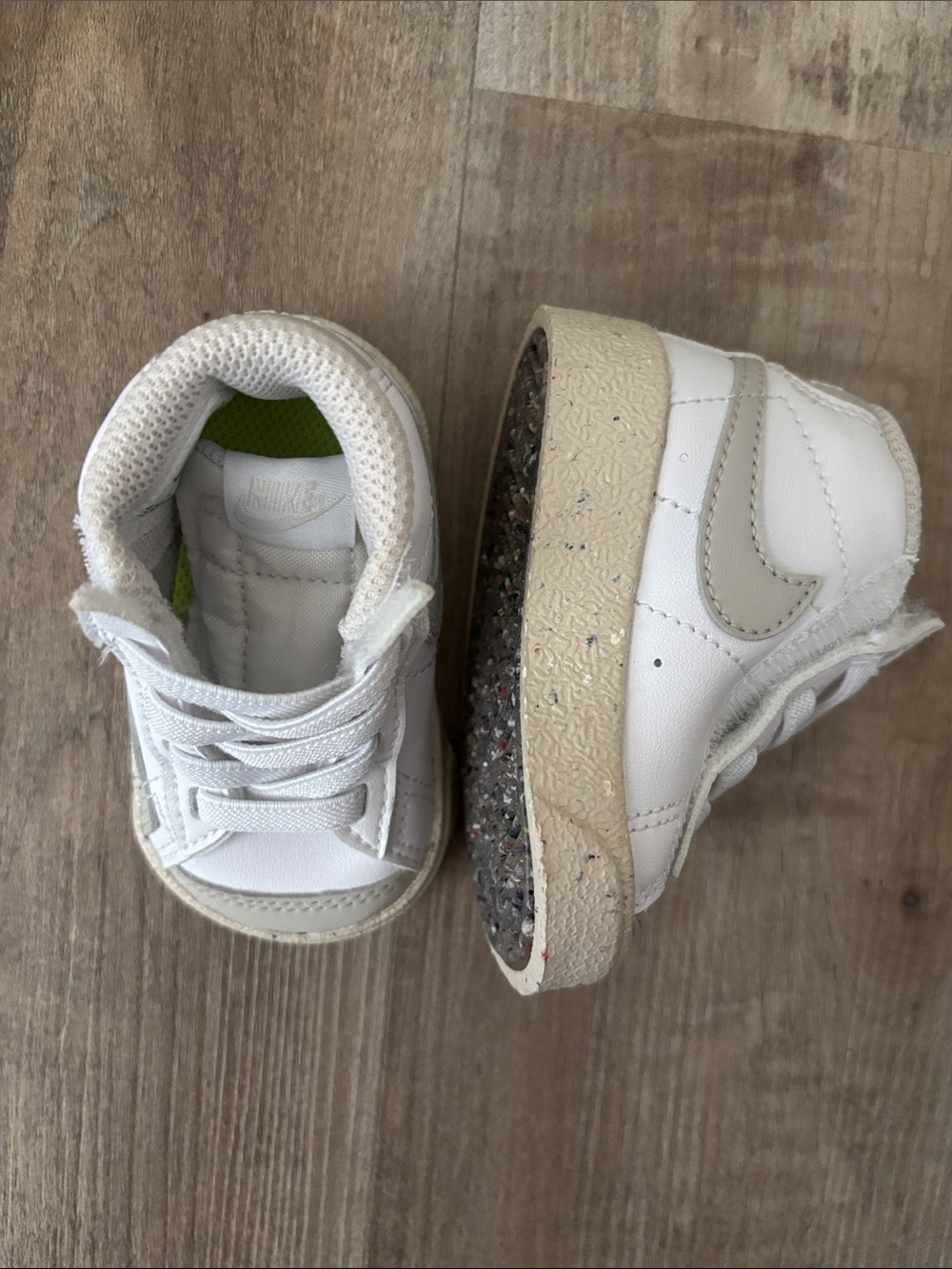 Nike Baby White & Light Gray High-Top Sneakers
